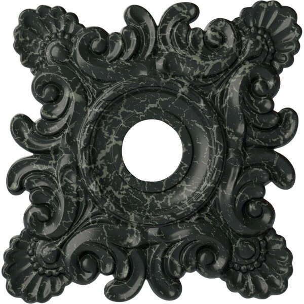 Ekena Millwork Crawley Medallion (Canopies up to 6 3/4"), 18"W x 18"H x 3 1/4"ID x 1 1/2"P, Painted Turtle Crackle CM18CRPTC - main